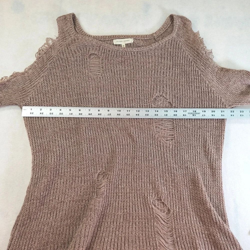 Gilded Intent Shredded Knit Sweater • Distressed Grunge Pullover Top Boho Size M